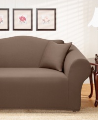 Give a new, sleek finish to your furniture. The Holden stretch slipcover from Sure Fit stretches over the broadest of arms and most unique furniture contours, providing a strong, glove-like fit.