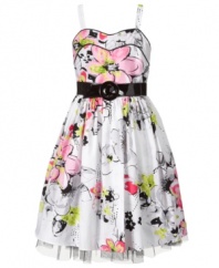 Fun with floral. Everyone will be drawn to her charming style and sass in this funky dress from Sweet Heart Rose.