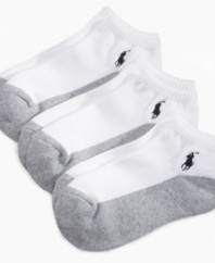 A classic ped comes from a classic brand.  Ralph Lauren's cotton ped length socks come in an affordable three pack and are comfortable and sporty.