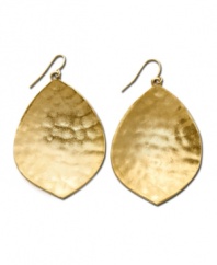 Embrace the blustery season. Textured leaves add dimension and rich style to your look. Lauren by Ralph Lauren earrings crafted in gold tone mixed metal. Approximate drop: 2-1/4 inches.
