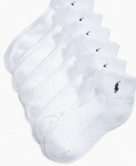 Ralph Lauren's signature quality and comfort in a six pack of affordable cotton socks.