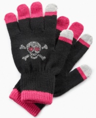 Her hands will stay warm as she goes searching for buried treasure in these skull-and-crossbone detailed gloves from Greendog. (Clearance)