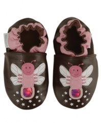 Watch her light up in these fun Robeez shoes designed for easy movement, grip and muscle development.