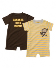 It's bananas how cute these rompers from Carters are. With short sleeves and a snap bottom, it'll be easy to swing into changing-action too.