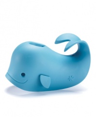 Have a whale of a time in the tub! MOBY is a spout cover that brightens up the bath spout while protecting baby's head from bumps in the tub. Its sleek design includes an adjustable fin strap that fits snugly on most tub spouts, and a tail that's also a handy hook, so MOBY can hang around when bath time's done.