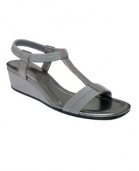Anchors aweigh! The Voyage wedge sandals by Alfani help set your course with comfortable elastic straps and platform.