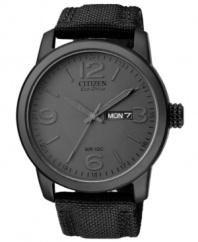 Blacked out cool with endless energy, by Citizen. The Eco-Drive tech harnesses the power of natural and artificial light, never needing a battery.