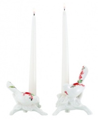 Make your home sing with the irresistible Chirp collection. Two little birds adorned with watercolor-inspired florals perch on sculpted china candle holders beaming with whimsy.  Qualifies for Rebate