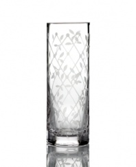 Etched with delicate latticework, the Petal Trellis bud vase lends everlasting romance to modern homes. A gift any couple will cherish in luminous glass from Martha Stewart Collection.