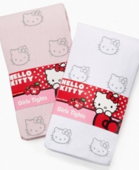Help her give any outfit a leg up with these adorable Hello Kitty patterned tights.