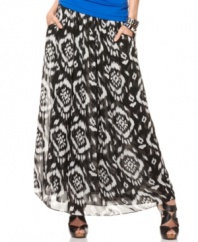 Go for a global-inspired look with this tribal-printed Vince Camuto maxi skirt -- a hot spring trend!
