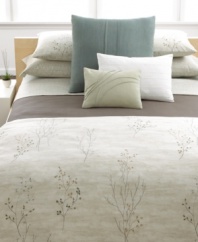 A delicate branch design on an exquisite watercolor ground lends an air of natural beauty to this Briar duvet cover from Calvin Klein.