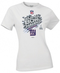 You care more about Eli's touchdowns than Bravo reality television.  Show off your big blue pride with this New York Giants commemorative Super Bowl champion t-shirt from Reebok.