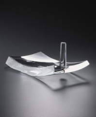 Store your treasured rings, necklaces and earrings with this unique jewelry holder designed by David Tisdale for Nambé. Clear, substantial crystal and an asymmetrical shape combine for modern sensibility.