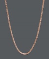 Add a pop of trendy caramel color to your neckline. Necklace features a wheat chain link crafted in 14k rose gold. Approximate length: 18 inches.