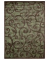 Retreat to a comfortable new space. This distinctive rug offers a slightly worn look, graced with a beautiful vinery pattern in varying shades of brown and black. Created from a durable blend of polypropylene and acrylic, the Expressions rug is designed to retain its color and luxuriously dense weave for years to come.