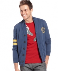 Collegiate cool. Get a dose of Ivy style in this comfy cardigan from Armani Jeans.