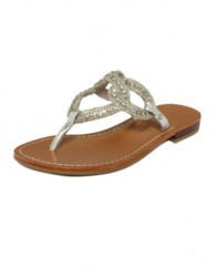 Dreamy and flirty, the Palma flat sandals from Ivanka Trump offer a little sparkle and flattering shape to your feet.