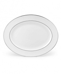 For nearly 150 years, Lenox has been renowned throughout the world as a premier designer and manufacturer of fine china. The simple and classic Hannah Platinum pattern brings a timeless refinement to your formal entertaining table, in pure white bone china embossed with a subtle palmetto-leaf design, and banded in platinum. Qualifies for Rebate