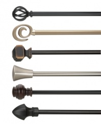 Bold, distinctive finials meld with refined finishes, exuding a look that is at once modern and classic. Six exquisitely crafted designs adjust perfectly to fit your space and your style.