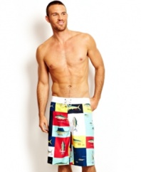 These swim trunks from Nautica in bright colors illuminate your summer style.