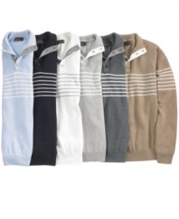 Layer your look this season with this mock neck pullover sweater from Tasso Elba. (Clearance)