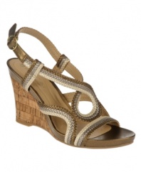 Twist and turn with the lovely braided straps of the Beanna wedge sandals by Naturalizer. The cork-like wedge heel is completely wearable thinks to the brand's signature comfort features.