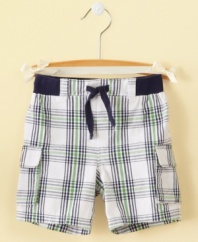 Pump up his plaid playwear with these preppy shorts from First Impressions.