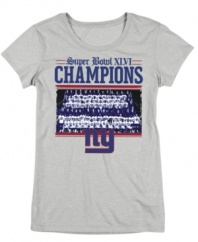 You're more likely to read the sports section than celebrity gossip.  Prove you are proud of your boys in blue with this New York Giants commemorative Super Bowl t-shirt from Reebok.
