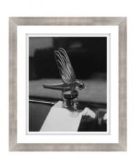 An icon on the road and now, for your home, this black-and-white print of Lalique's posh dragonfly hood ornament complements the always-classic style of Lauren Ralph Lauren.