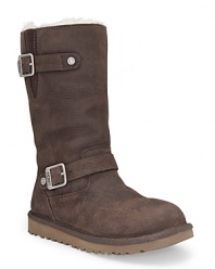 UGG® Australia boots get an update with a motorcycle look. Two adjustable buckles at ankle and top.