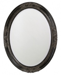 Feel like royalty in the presence of the Queen Ann oval mirror. Elegant flourishes and inner beading dressed in dramatic black grace an antique-inspired frame.
