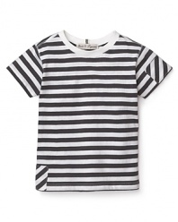Pearls & Popcorn Infant Boys' Striped Patch Tee - Size 12-36 Months