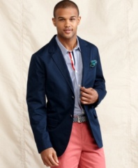 Spruce up your style with this classic two-button sport coat from Tommy Hilfiger.