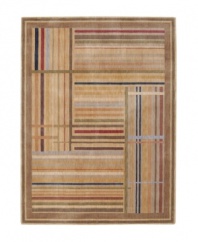 A long runner that is ideal for hallways and entryways. The dynamic field of this rug features a grid pattern in a multitude of hues for a striking look of modern abstraction. Woven of premium Opulon(tm) yarns to create a lavish pile with a rich, color-enhancing finish.