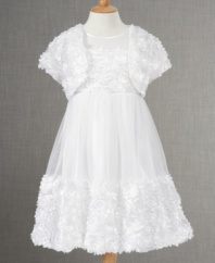 Her special day will be even more special in this beautiful communion dress and matching bolero from Bonnie Jean