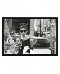 Get inspired by the chic glamour of Audrey Hepburn's Holly Golightly. A piece of film history from Breakfast at Tiffany's, this textured art print is destined to be a star in any setting. With a sleek black frame.