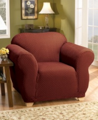 For a smooth, complete look, the Stretch Sullivan slipcovers from Sure Fit hug your furniture like a second skin. Memory stretch fabric and all-around elastic provide a clean, sleek look that goes on easily and stays put.