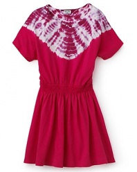 This ultra soft, super fun-to-wear dress is bursting with vibrant color and has a unique tie-dye pattern she's sure to love.