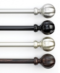 Give your windows a bold look of distinction with the Emerson curtain rod set, featuring round finials with stately architectural details. Choose from four versatile finishes.