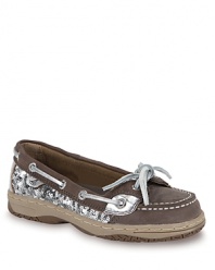 Sperry Girls' Top-Sider Angelfish Sequined Flat Boat Shoe - Sizes 13, 1-6 Child