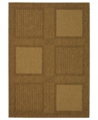 Just what you need to make your space more inviting. In handsome brown colorways with an attractive framed block pattern, this durable rug lends an elegant textured look to both outdoor settings and indoor living spaces. (Clearance)