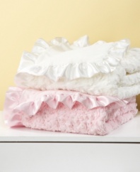 With ultrasoft faux fur on one side and fleece on the other, this snuggly blanket from First Impressions is the next best thing to wrapping baby up in a cloud!