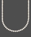 A simple strand of elegance. Polish your look with lovely A+ Akoya cultured pearls (8-8-1/2 mm) by Belle de Mer. Crafted in 14k gold. Approximate length: 16 inches.