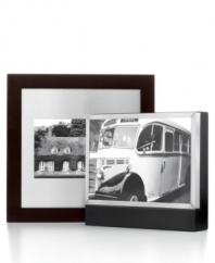 Mix media. Timeless and understated, this Leeber picture frame puts your best face (or place) forward in metal and wood.