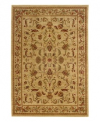 Inspired by the golden sands of Egypt, home of the Sphinx collection, comes this classic rug - rich in tradition and coloration. Featuring a timeless design, the flowing floral pattern uses gentle hues to create a gold-toned, heirloom quality piece. Beautifully styled and made to last, this rug will be a fixture in your home for years to come.