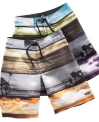 He'll be beach-ready with these board shorts from Nike with hip details like cargo pockets and velcro closures.