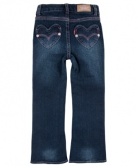 She's got that girl-next-door style down pat in these perfectly sweet bootcut jeans from Levi's!