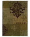 Create a room that grabs your attention. Sphinx's Allure area rug features an oversized medallion in the corner, surrounded with classic floral designs in green and beige colorways. Crafted from soft, resilient nylon fibers.