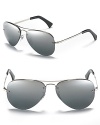 Sleek rimless aviator sunglasses with polarized lenses from Ray-Ban.